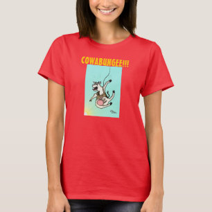 Weenii verde "COWABUNGEE!" A camisa das mulheres