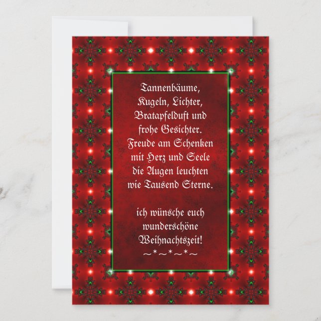 Weihnachtsgedicht Deutsch, Adicione Seu Texto (Frente)