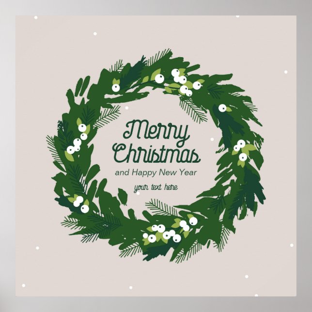 Weihnachtskranz in grün. Poster (Frente)