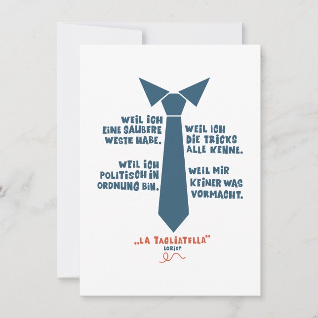 Weil ich eine saubere Weste habe - Loriot Nudel (Frente)