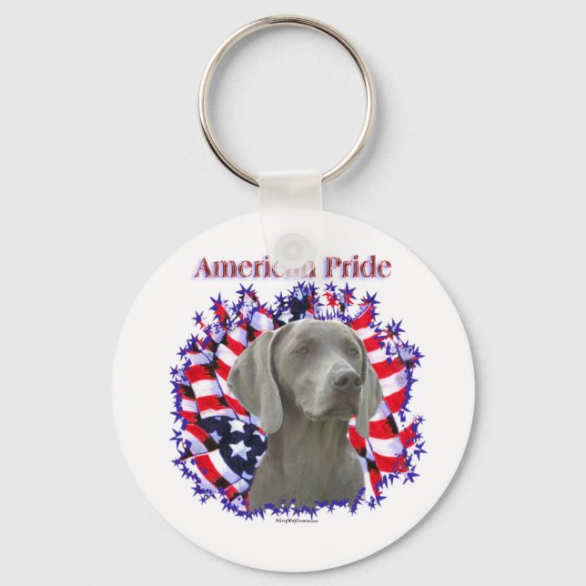 Weimaraner American Pride Chaveiro (Frente)