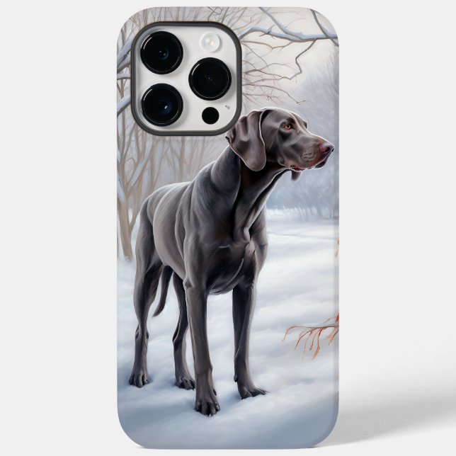 Weimaraner Deixe-o nevar no Natal (Verso)