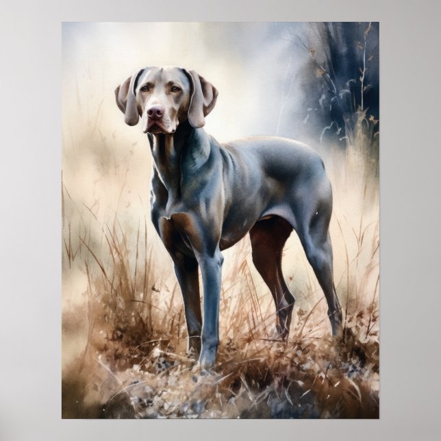 Weimaraner Dog Art Impressão (Frente)