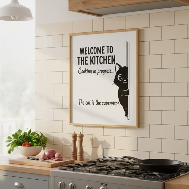 Welcome to the Kitchen Cat Supervisor Poster (Criador carregado)