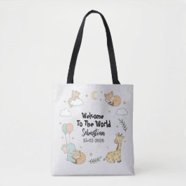 Welcome To The World Sebastian Personalized Tote 
