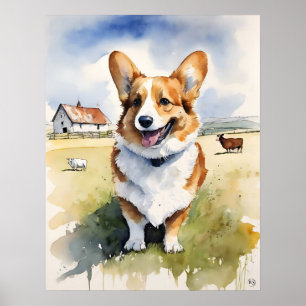 Welsh Corgi - Impressão de Arte Canina