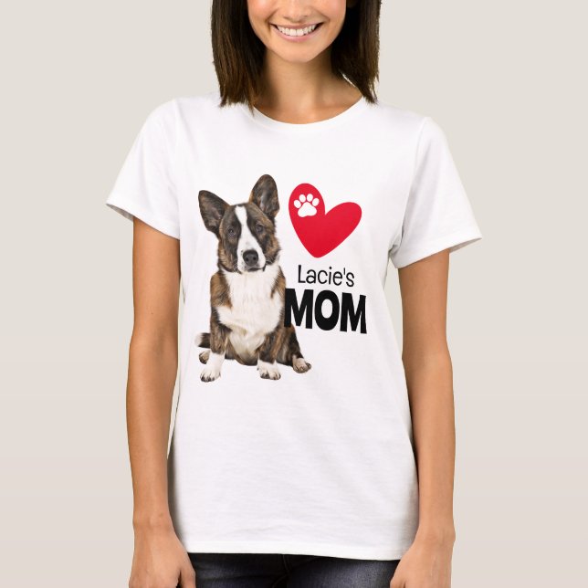 Welsh Corgi Personalizou T-Shirt Mãe (Frente)