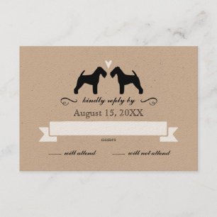 Welsh Terrier Silhouettes Resposta RSVP de Casamen