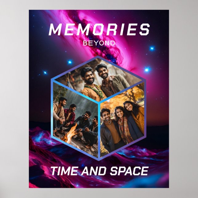 Weltraum Foto Kollage in 3D Poster (Frente)