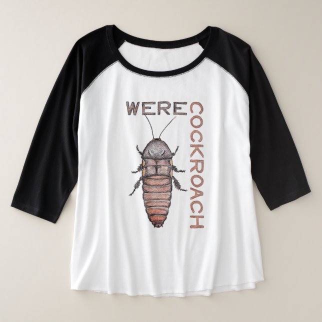 Werecockroach Plus Tamanho T-Shirt (Frente do Design)