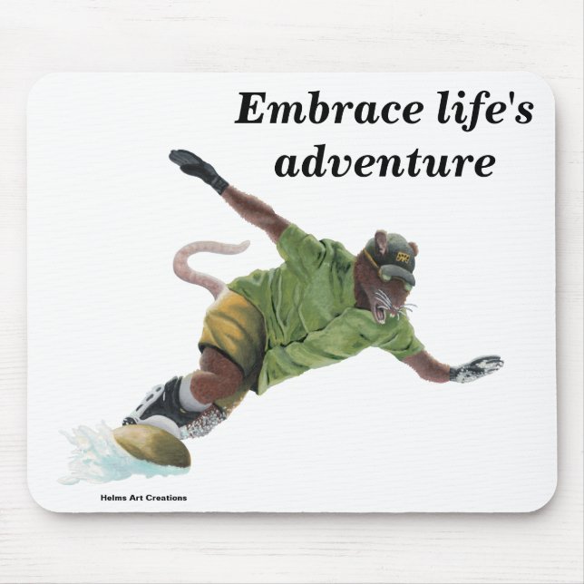 Wererat Snowboard Fantasy Art Mouse Pad (Frente)