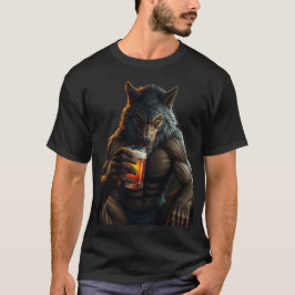 werewolf drinking beer t-shirt