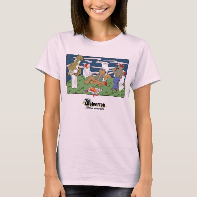 Werewolves Havin Pizza T-Shirt (Frente)