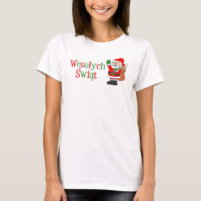 Wesolych Swiat Camisa de Natal Polonesa (Frente)