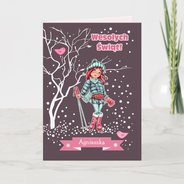 Wesołych Świąt. Cartão de Natal em polonês (Frente)