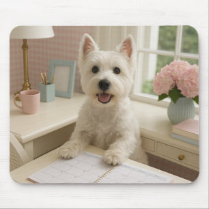 West Highland Terrier Mousepad - Trabalhando em ca