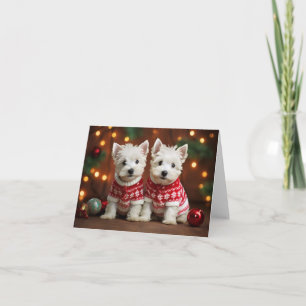 West Highland Terrier Puppia Cartão de Natal