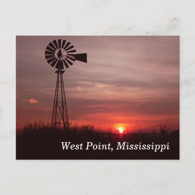 West Point, cartão postal Mississippi (Frente)