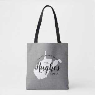 West Virginia Family Monograma State Tote Bag