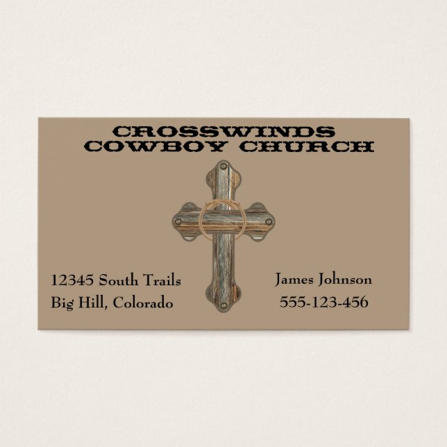 Western Barn Wood Cross com Corda (Frente)