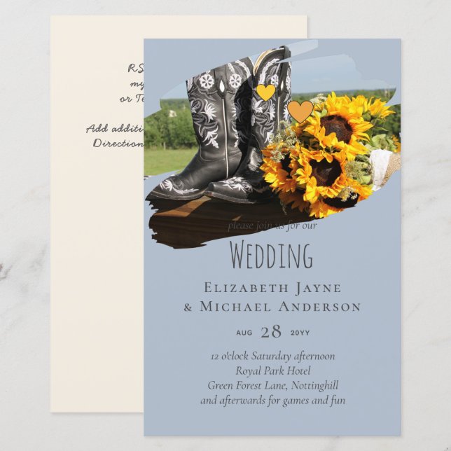 Western Boots Sunflower Casamento Russo (Frente/Verso)