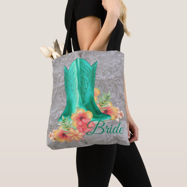Western Cowgirl Boots Noiva Tote Bag (Close Up)