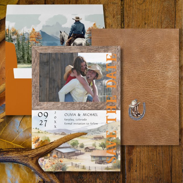 Western Ranch Wedding Foto Salvar Data (Criador carregado)