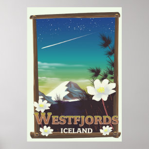 Westfjords poster de viagens da Islândia