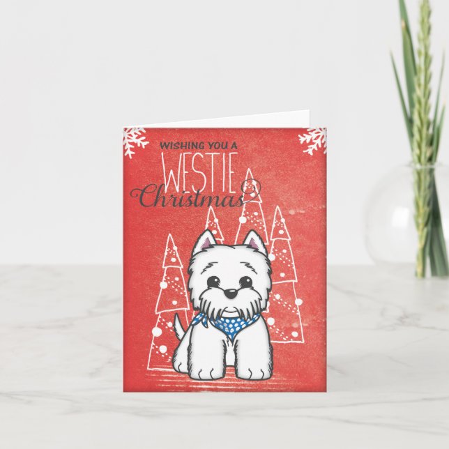 Westie ama o cartão de Natal (Frente)