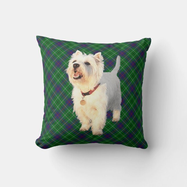 Westie em ALMOFADA Xadrez (Frente)