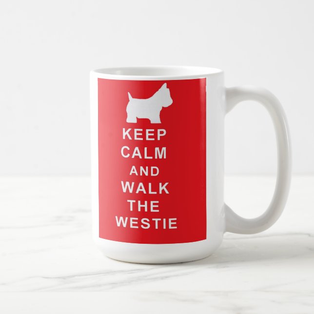 Westie mantem a calma e anda a caneca do westie (Direita)
