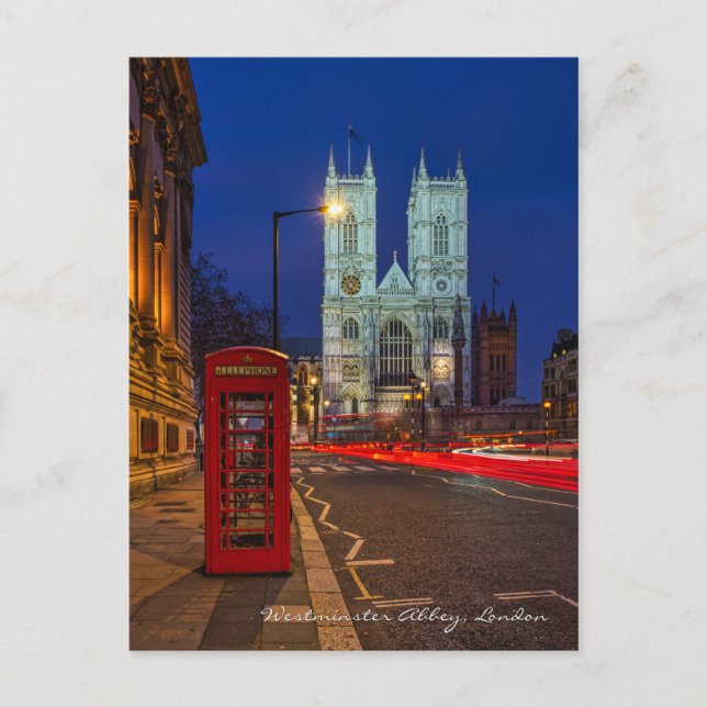 Westminster Abbey, cartão postal britânico de Lond (Frente)