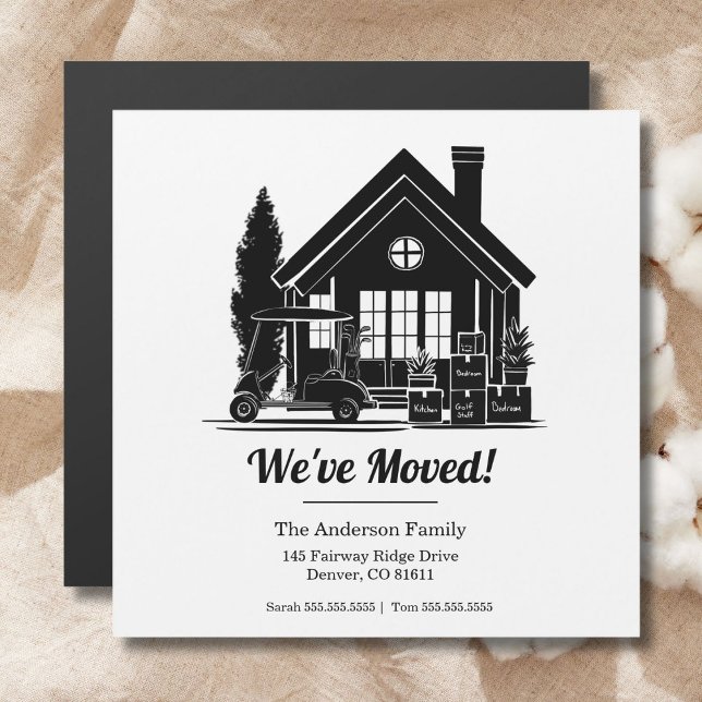 We've Moved! Golf Cart Parked at House Silhouette (Criador carregado)