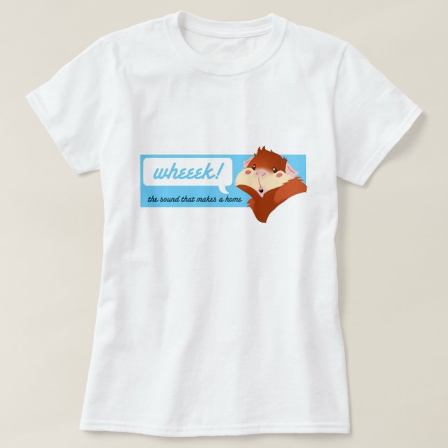"Wheek!" T-shirt da cobaia (Frente do Design)