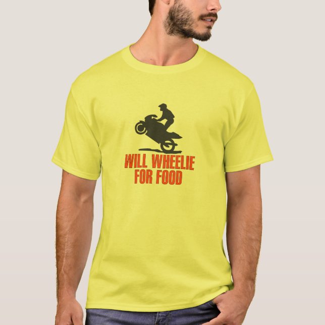 Wheelie para o t-shirt da comida (Frente)