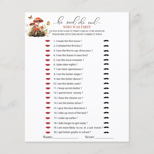 Whimroom Watercolor Ele disse que ela disse ga (Frente)