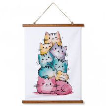 Whimscolor Watercolor Cat Art Impressão - Wall Dec