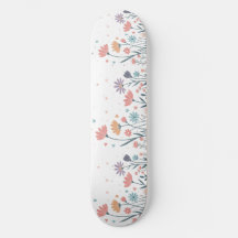 Whimscolor Watercolor Floral Skateboard