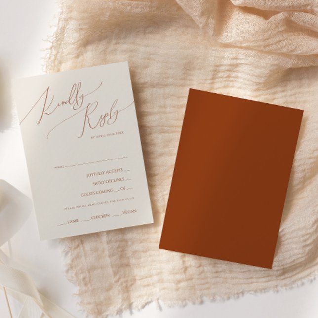 Whimsert Terracotta Menu Choice RSVP Card (Criador carregado)