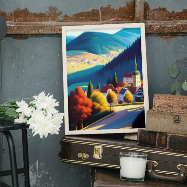 Whimsic Austrian Countryside Art Impressão (Criador carregado)