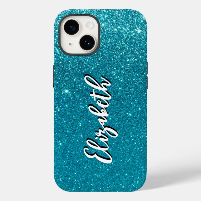 Whimsic Faux Turquoise Glitter Monograma (Verso)