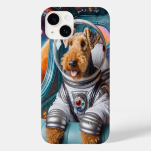 Whimsical Airedale Terrier trabalhando como astron