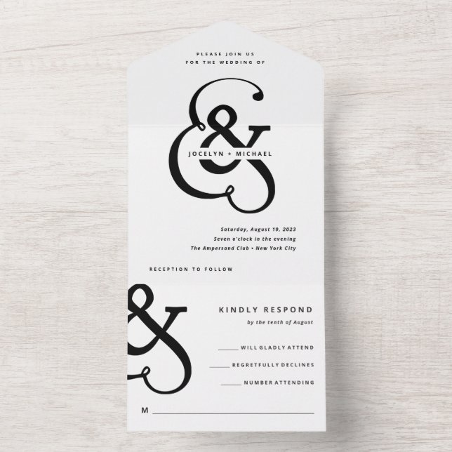 Whimsical Ampersand | Casamento Negro e Branco (Inside)