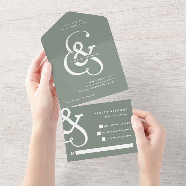 Whimsical Ampersand | Sage Green Wedding (Aba destacável)
