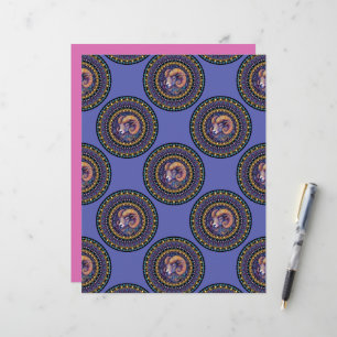 Whimsical Aries Zodiac Sinal Bolinhas Mandala