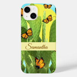 Whimsical Cactus And Butterflies