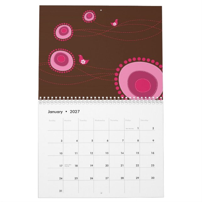 Whimsical! Calendário do Flexi Personalizado 2012 (Jan 2027)