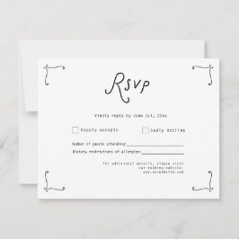 Whimsical Calligraphy Wedding RSVP Card