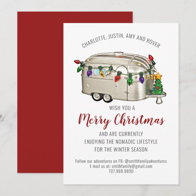 Whimsical Camper Seasonal Natal (Frente/Verso)