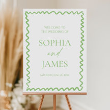 Whimsical Citrus Green Wedding Welcome Sign